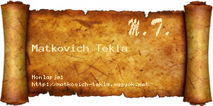 Matkovich Tekla névjegykártya